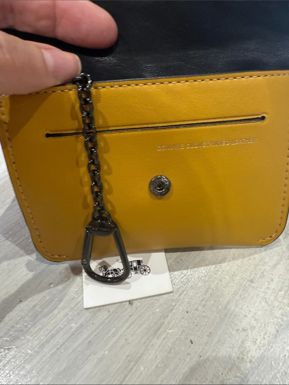 Coach Disney X Mustard Yellow Leather Mickey Wristlet